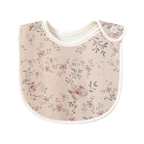 Floral Print Covered Button Design Water Absorbing Bibs