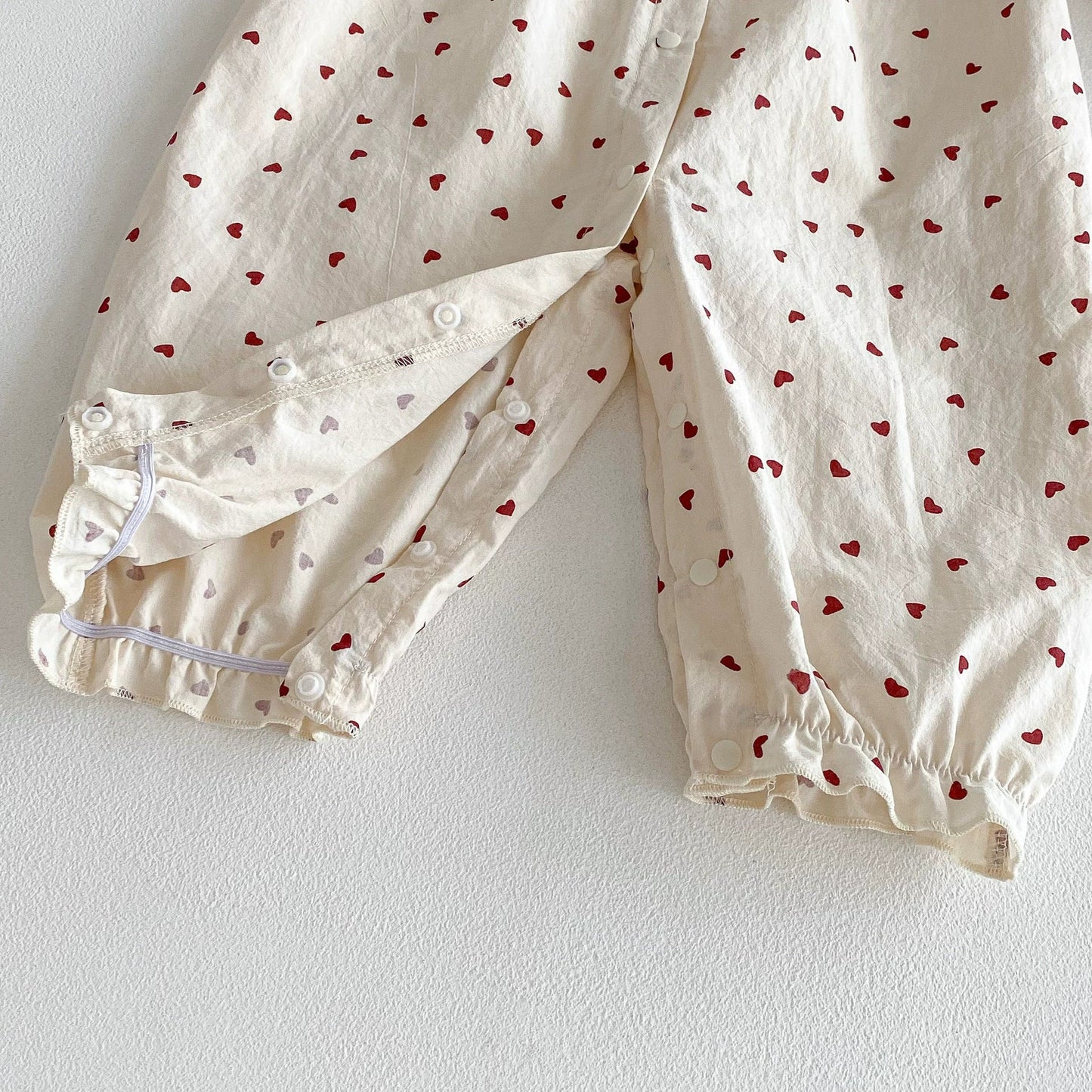 Long Sleeve Heart Pattern Romper