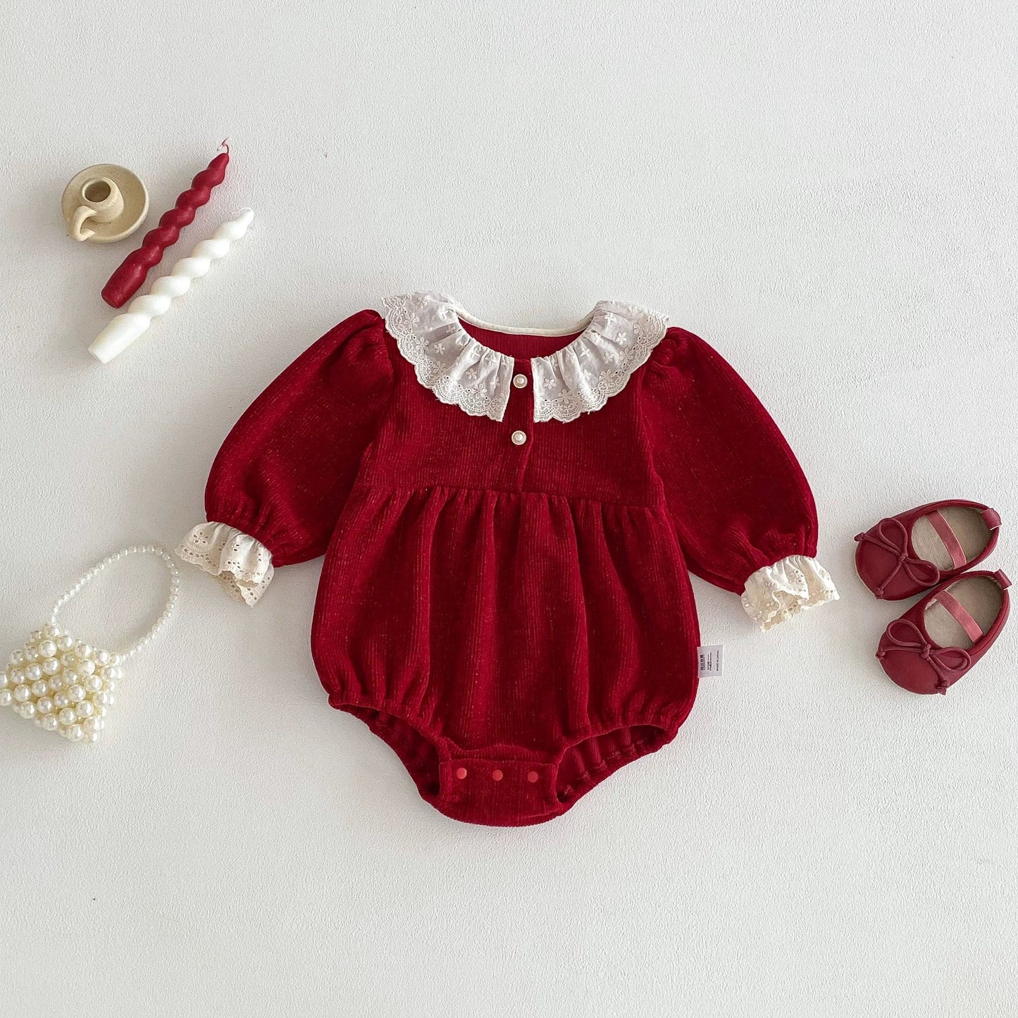 Long Sleeve Lace Onesie