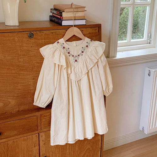 Flowers Embroidered Pattern Long Dress