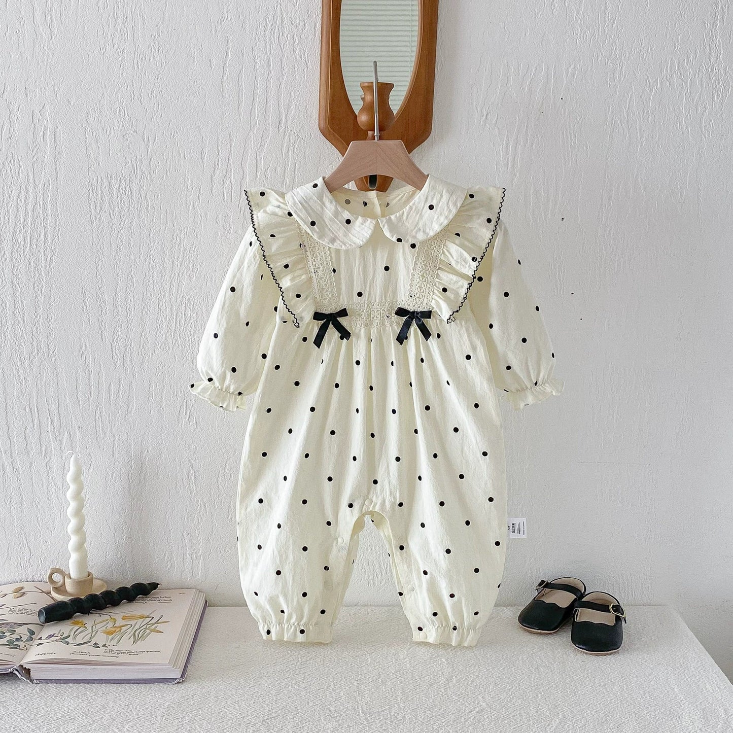 Long Sleeves Dots Pattern Romper