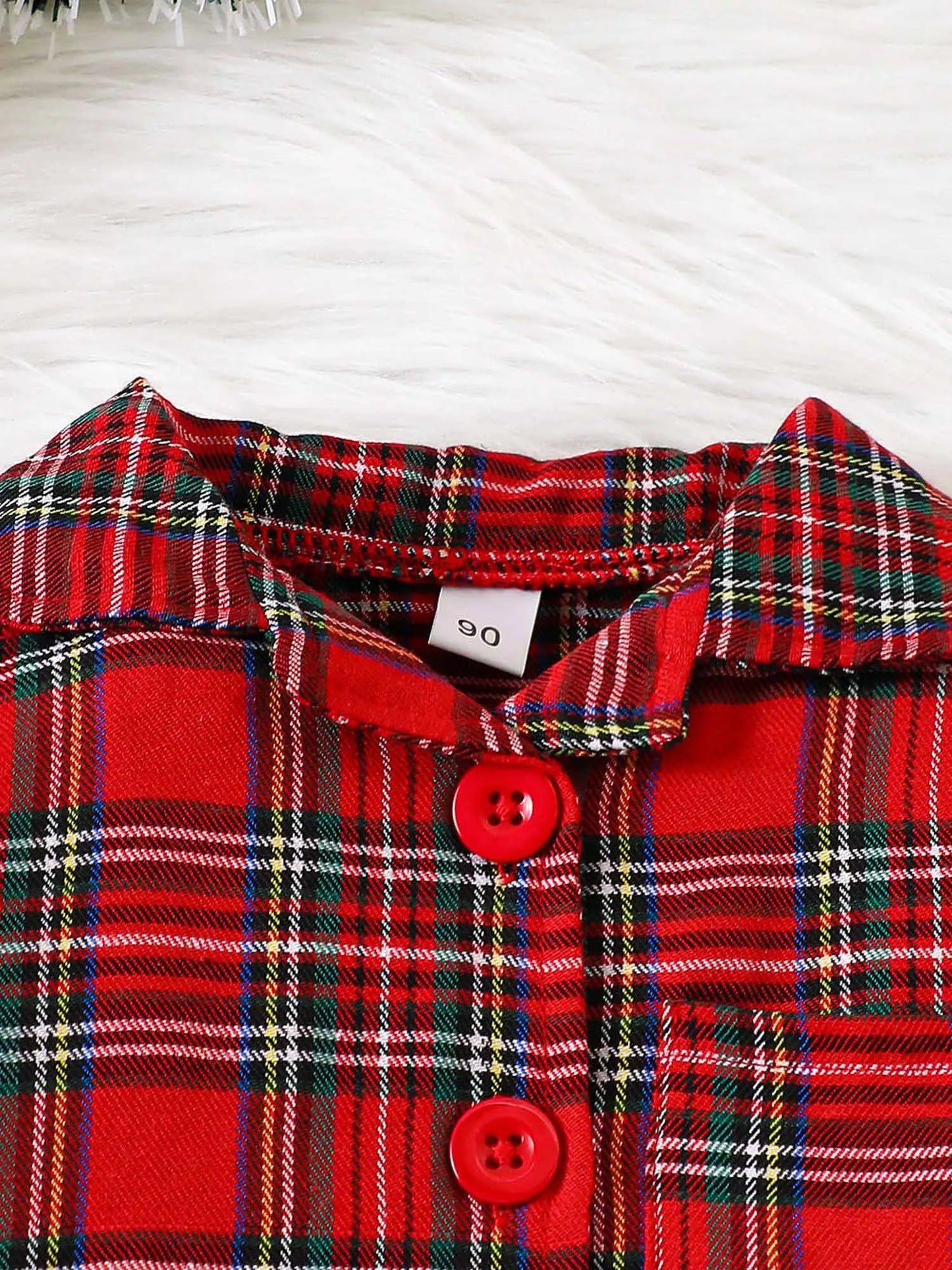Christmas Plaid Pajama Set – Long Sleeve Button Top + Pants