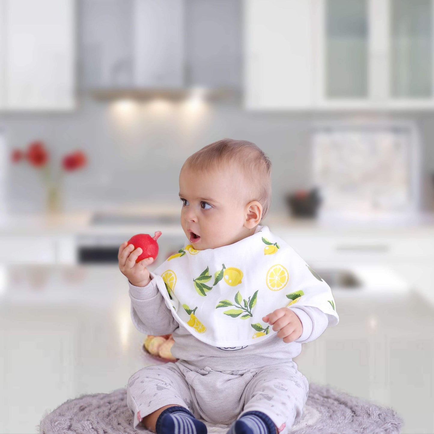 Muslin 3-in-1 Burp Cloths Bibs Pacifier Ties, Set of 2