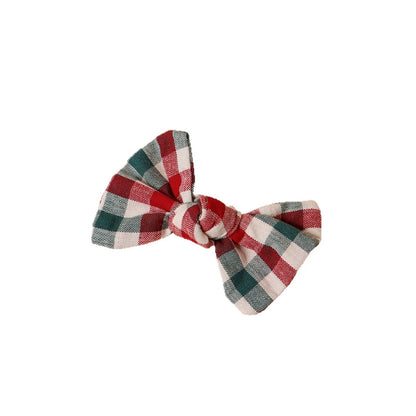 8PCS Knotted Bow Hair Clips for Baby Girls – Christmas Holiday Set