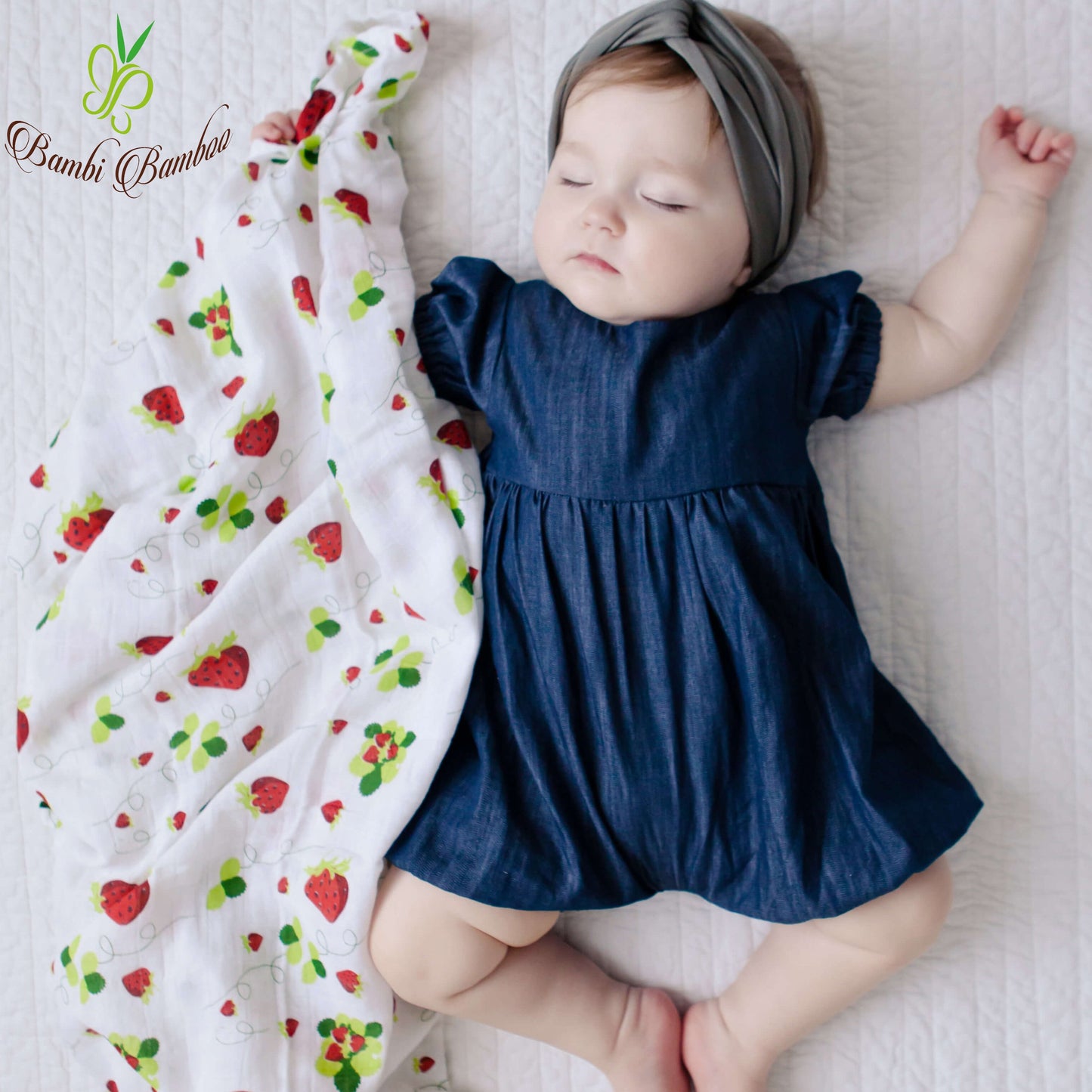 Muslin Swaddle Blanket Set of 2, Lemon and Strawberry Prints