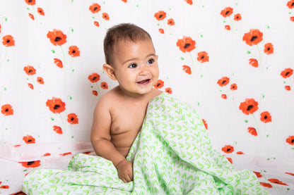 Organic Cotton Muslin Blanket - Poppy