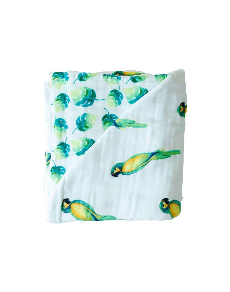 Organic Cotton Muslin Blanket - Parrots