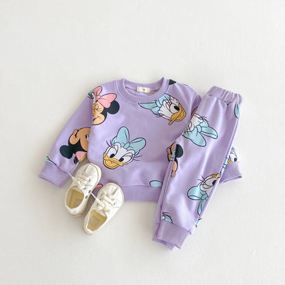 Disney Cartoon Sweatshirt Set