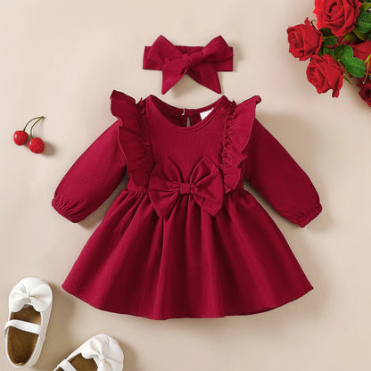 Baby Girl Christmas Dress – Ruffles, Bow & Holiday Magic