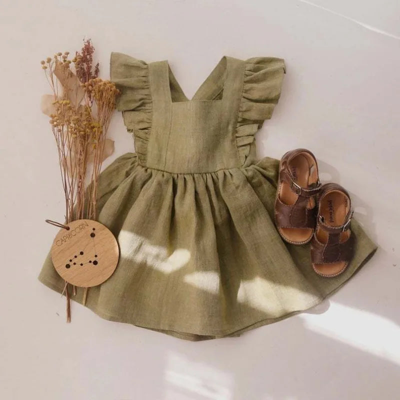 Linen Ruffled Dress