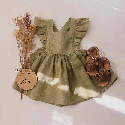Linen Ruffled Dress