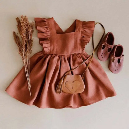 Linen Ruffled Dress