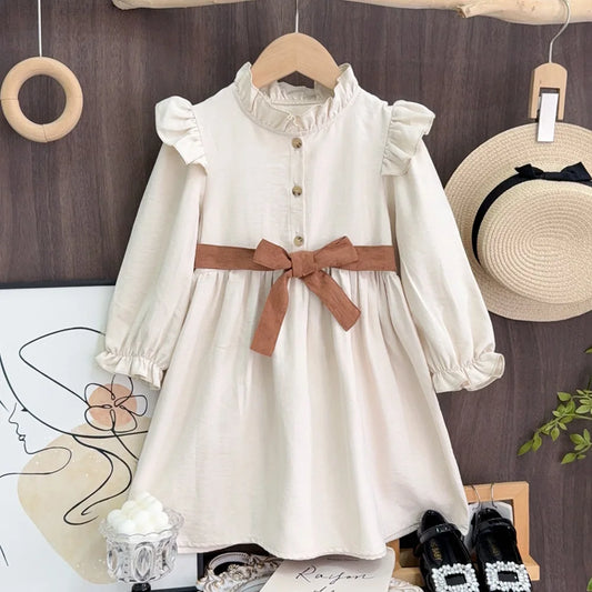 Long Sleeve Ruffled A-Line Dress