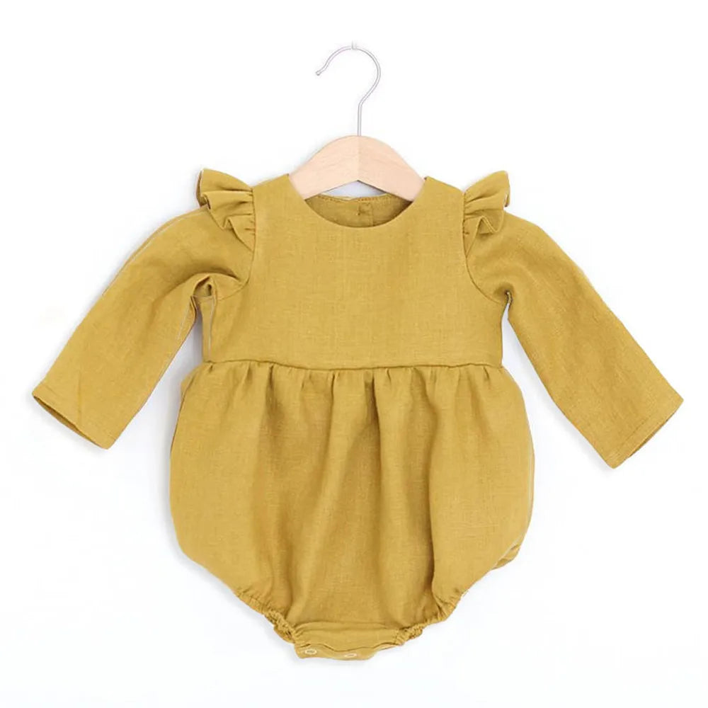 Baby Girl Clothes For 0-2Y Spring Soft Cotton Newborn Baby Girl Long Sleeves Romper Fashion Infant Clothing