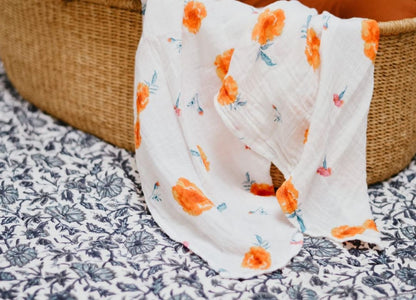 Organic Cotton Muslin Swaddle - Marigold