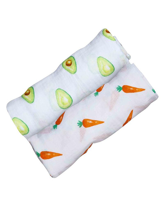 Organic Swaddle Set - First Foods (Avocado + Carrot)