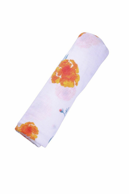 Organic Cotton Muslin Swaddle - Marigold