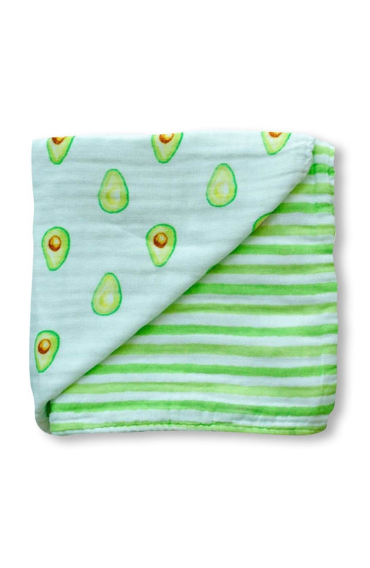 Organic Cotton Muslin Blanket - Avocado