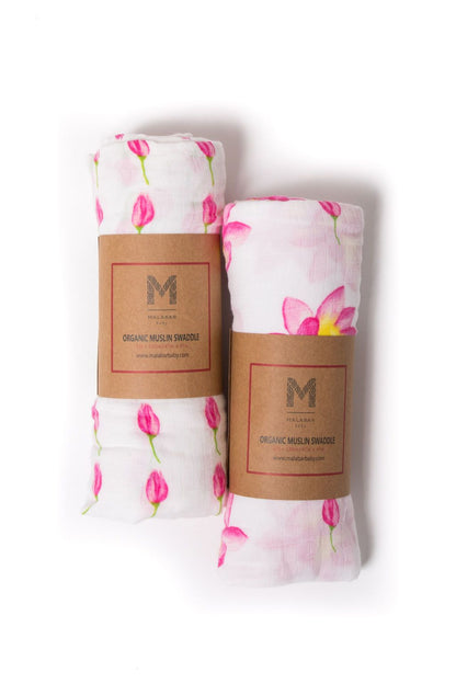 Organic Swaddle Set - Enchanted Garden (Magical Lotus + Flower Bud)