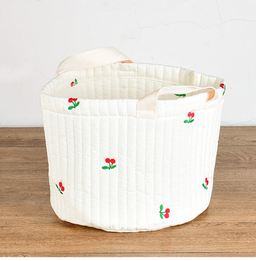 Embroidered Pattern Baby Storage Basket
