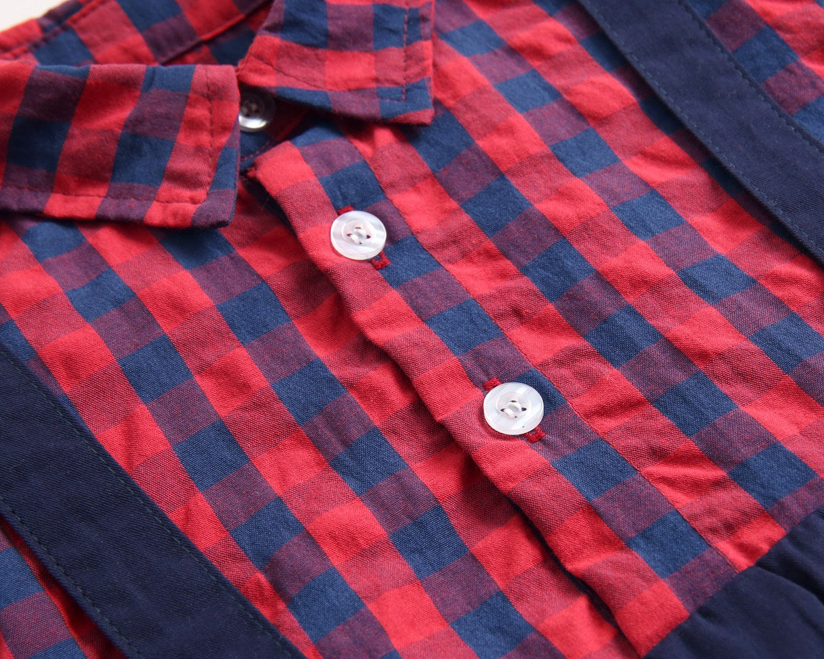 Plaid Lapel Bodysuit Onesie