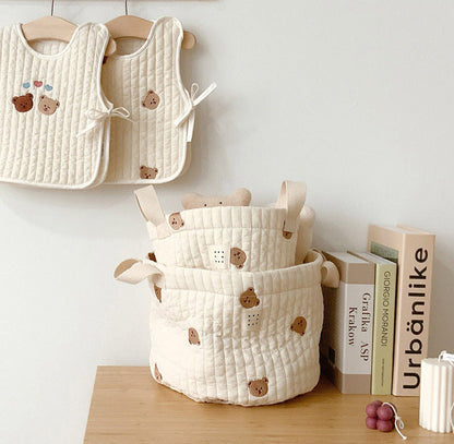 Embroidered Pattern Baby Storage Basket