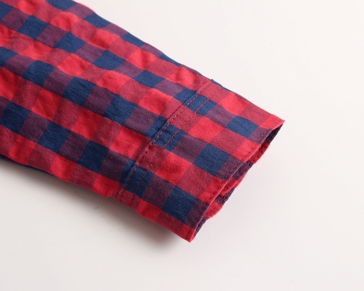 Plaid Lapel Bodysuit Onesie