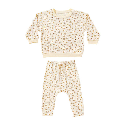 Print Cotton Hoodie and Trousers Set