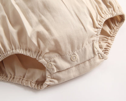 Plaid Lapel Bodysuit Onesie