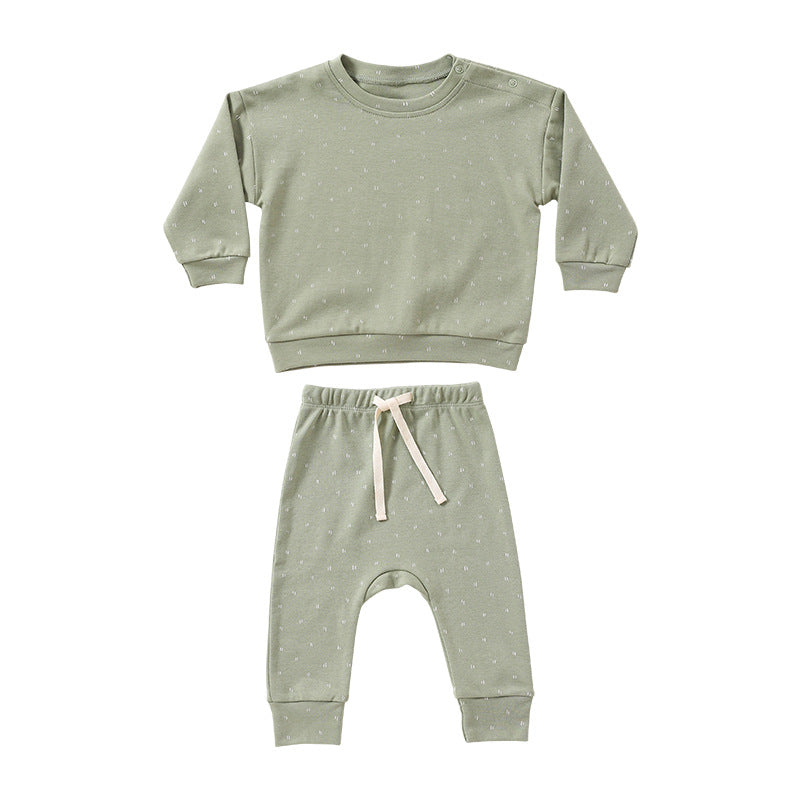 Print Cotton Hoodie and Trousers Set