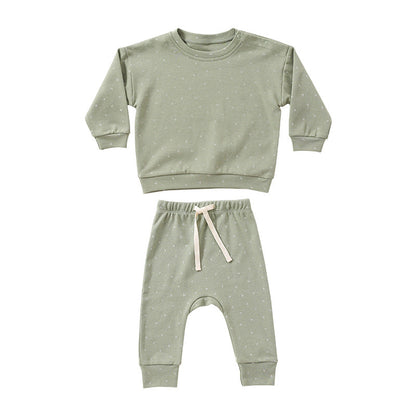 Print Cotton Hoodie and Trousers Set