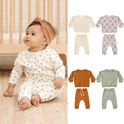 Print Cotton Hoodie and Trousers Set