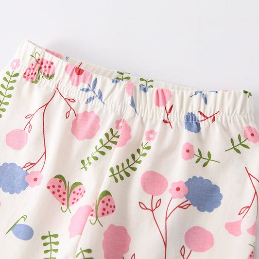 Girls Floral Pattern Pants