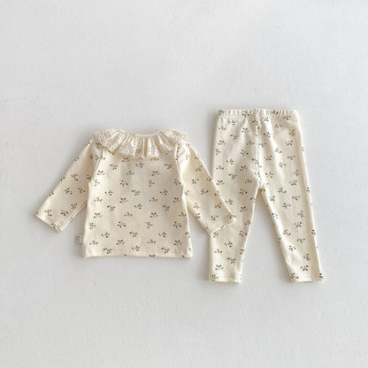 Casual Floral Top and Pants Set