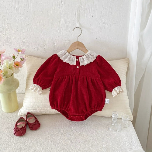 Long Sleeve Lace Onesie
