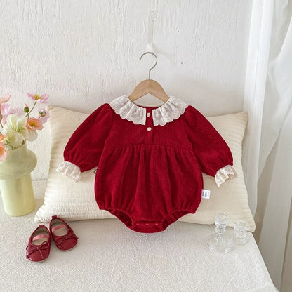 Long Sleeve Lace Onesie