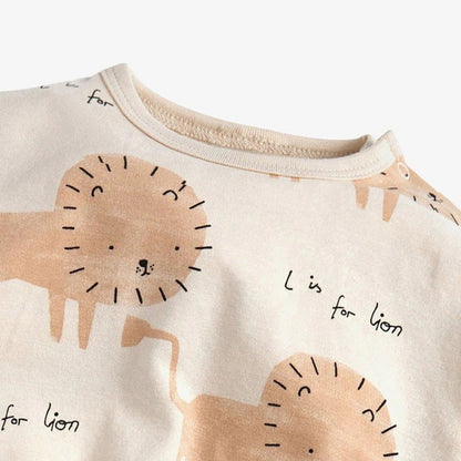 Cartoon Lion Hoodie Casual Set