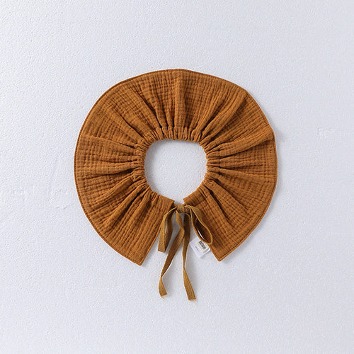 Girls Simple Solid Color Cotton Bib