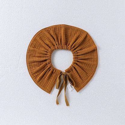 Girls Simple Solid Color Cotton Bib