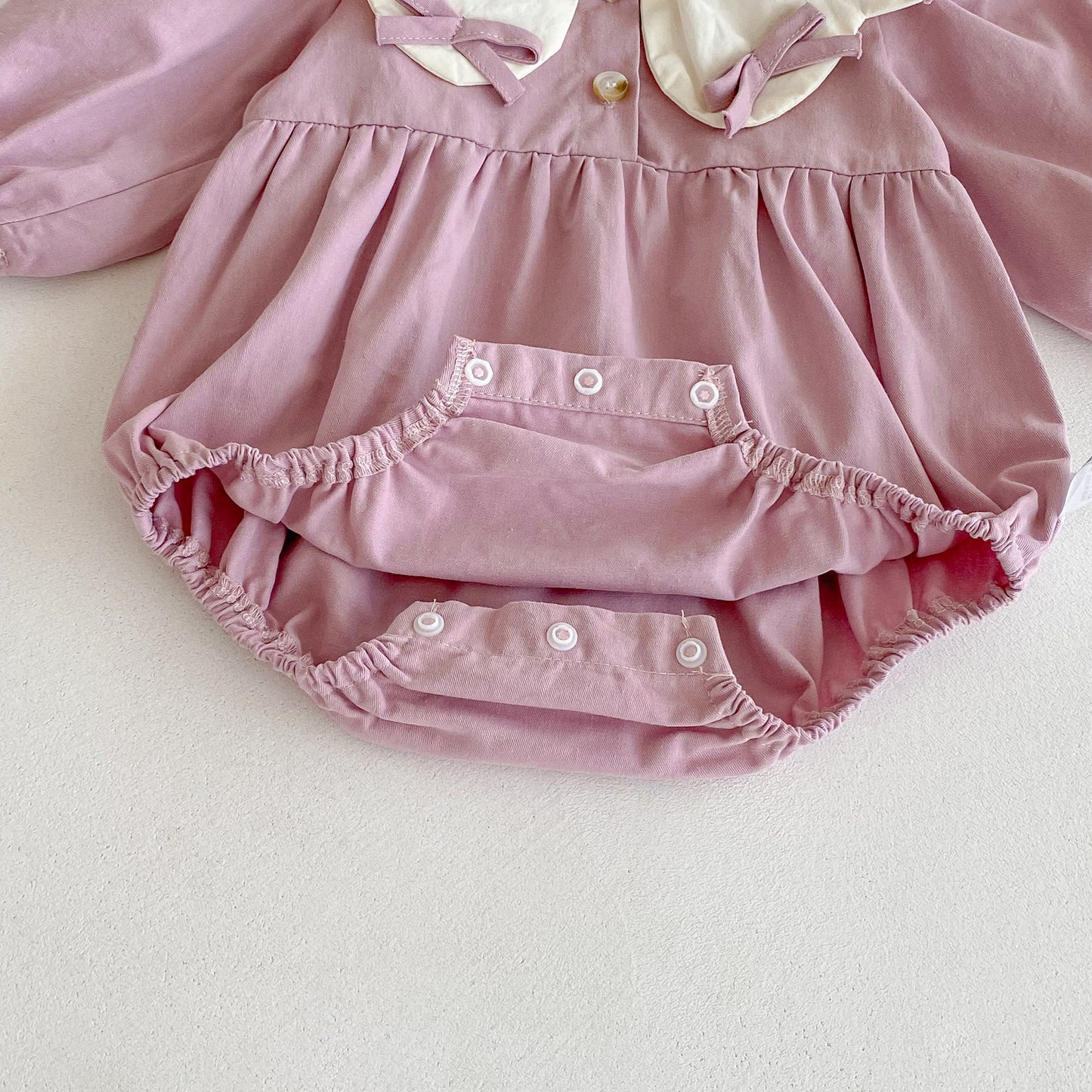 Butterfly-Bows Pattern Long Sleeve Onesie & Dress