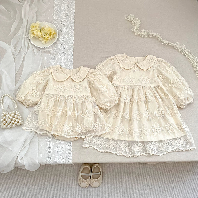 Flower Pattern Long Sleeve Onesies & Dress