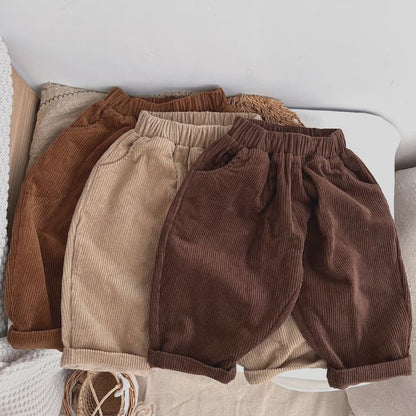 Corduroy Fabric Long Pants for Babies