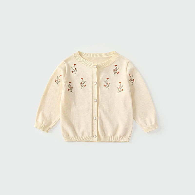 Flower Embroidered Long Sleeve Sweater