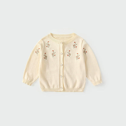 Flower Embroidered Long Sleeve Sweater