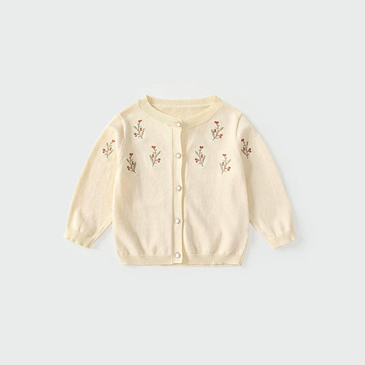 Flower Embroidered Long Sleeve Sweater