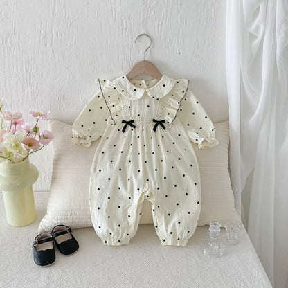 Long Sleeves Dots Pattern Romper