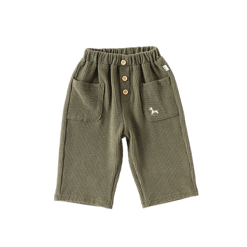 Embroidered Pattern Corduroy Pants