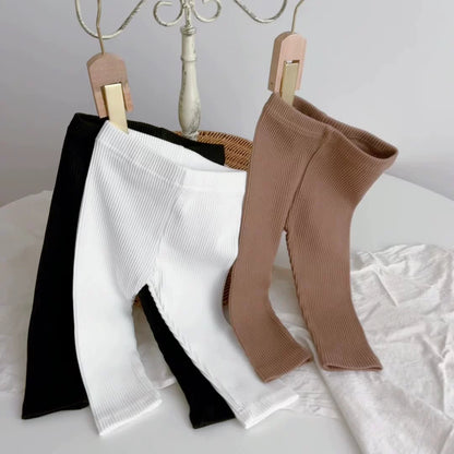 Solid Color Striped Pattern Pants