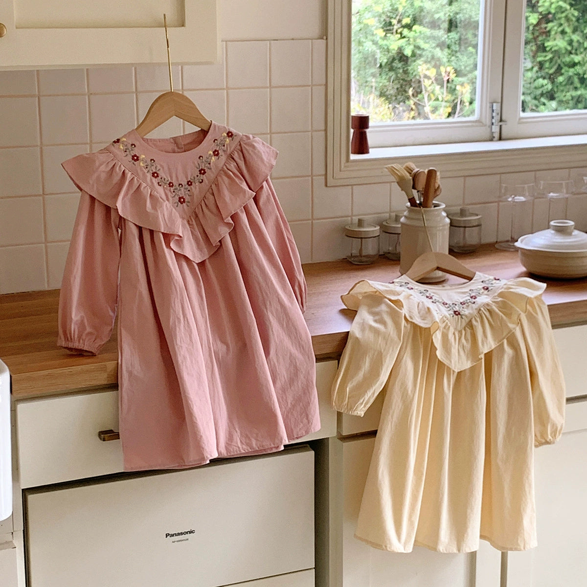 Flowers Embroidered Pattern Long Dress