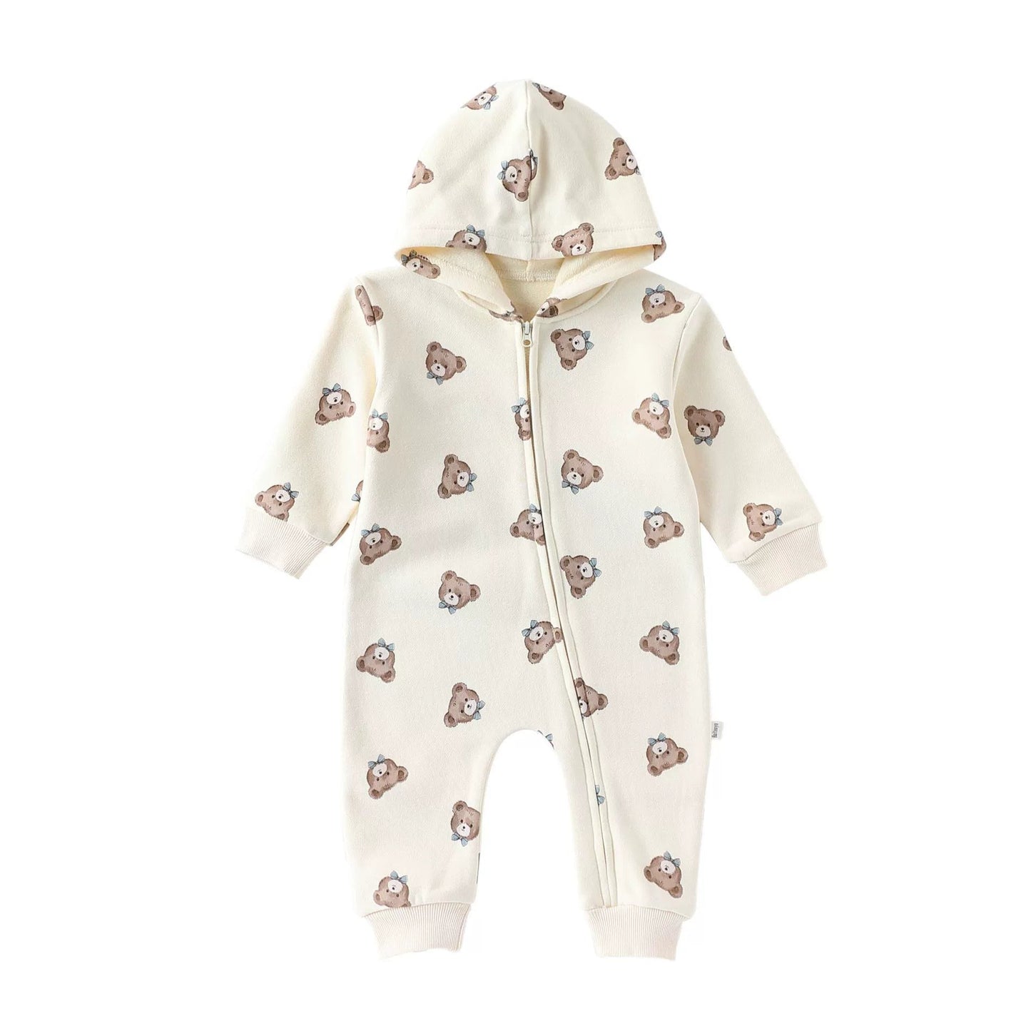 Long Sleeve Animal Pattern Hooded Onesie